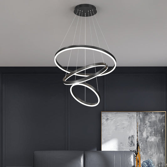 Black Ring Living Room Chandelier
