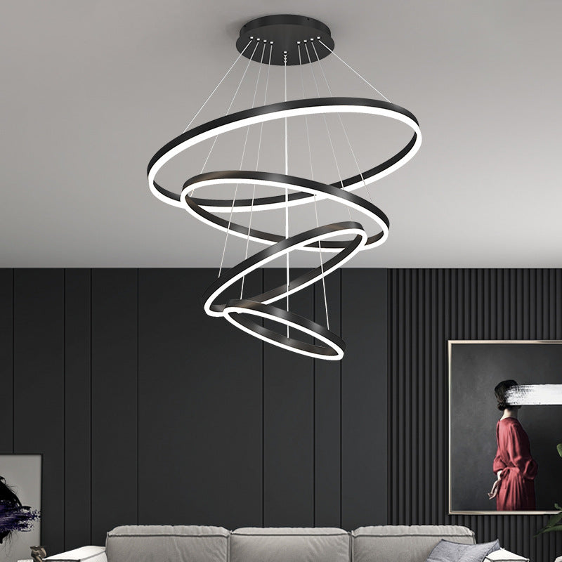 Black Ring Living Room Chandelier