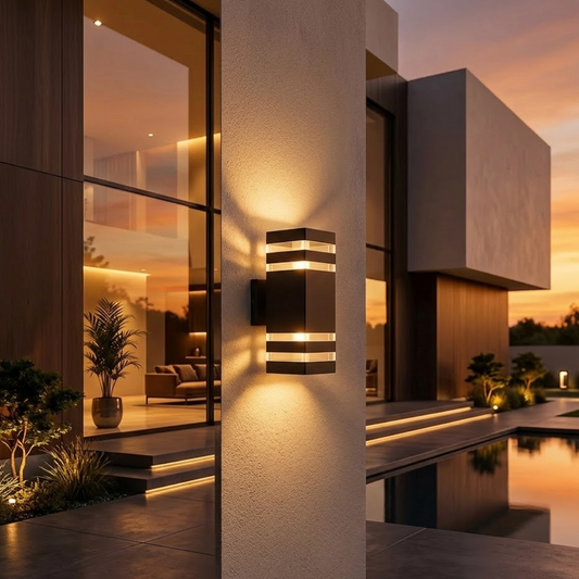 Lumina Oasis™ ArcLume Outdoor Wall Light – Modern Up & Down LED Glow