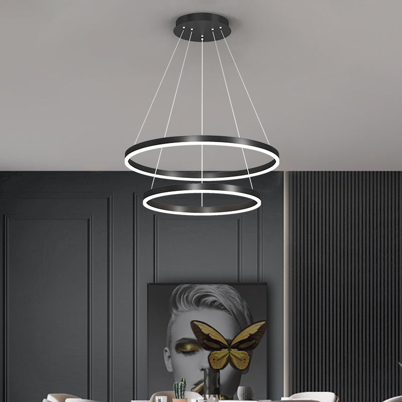 Black Ring Living Room Chandelier